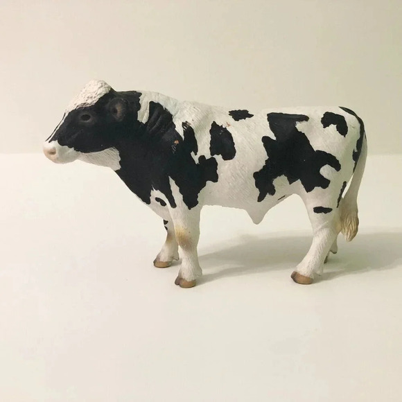 2007 Schleich Holstein Bull  Cow Dairy Farm Figure Black and White - Picture 1 of 14